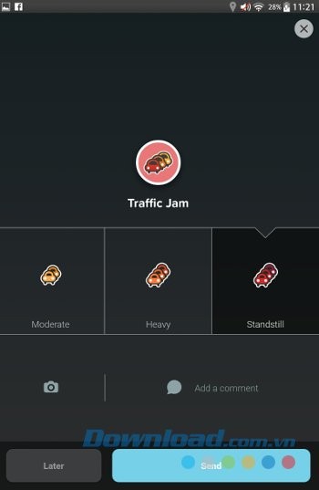 Gửi thông tin về tình hình giao thông trên Waze