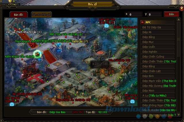 Bản đồ trong game Cửu Tinh Vô Song