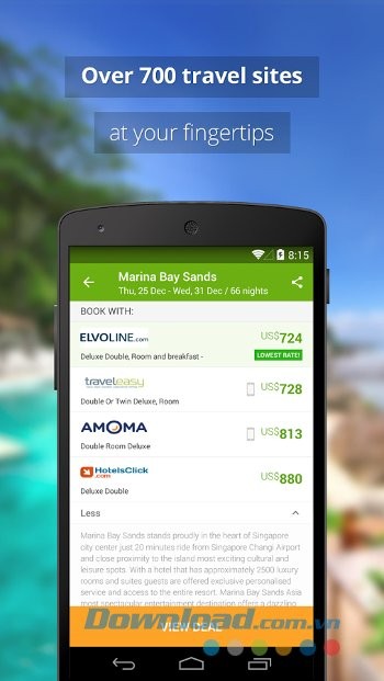 Tìm kiếm qua hơn 700 website du lịch với Wego