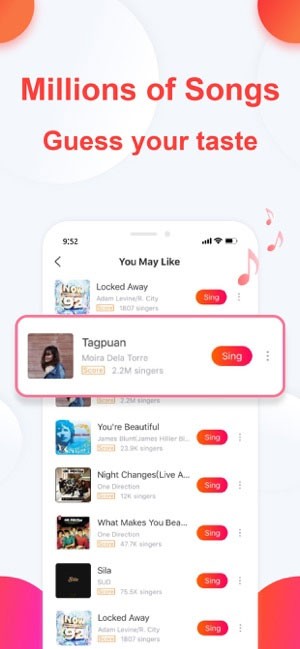 WeSing app sở hữu thư viện bài hát khủng