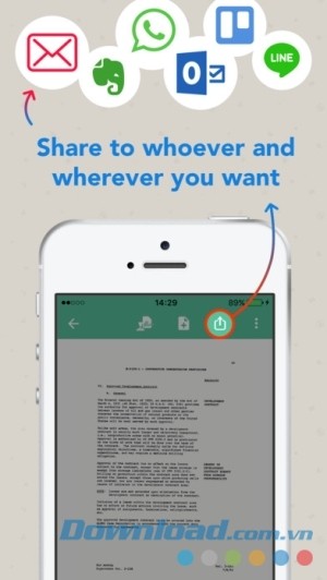 WeStamps cho iOS chia sẻ tài liệu tới mọi người