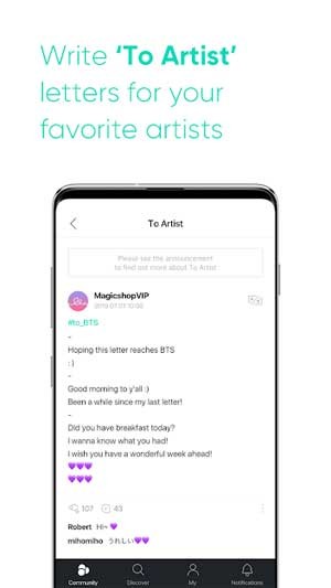 Viết tâm thư gửi đến thành viên bạn yêu thích