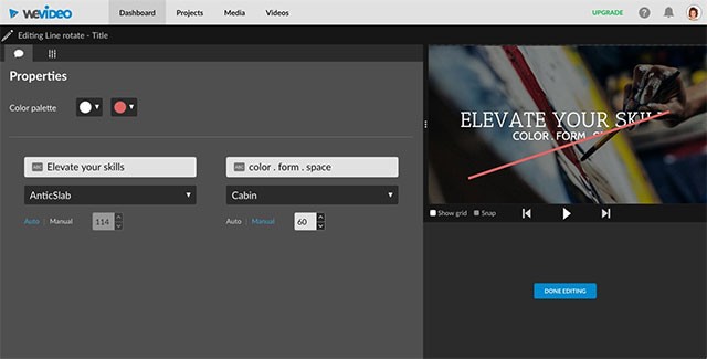 We Video app tích hợp đầy đủ công cụ làm phim và biên tập video chất lượng cao