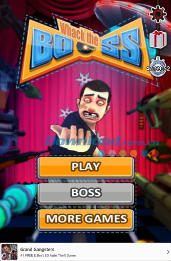 Giao diện chơi game Whack the Boss trên Android