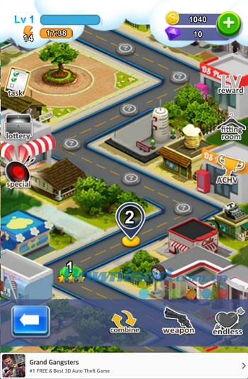 Giao diện chơi game Whack the Boss trên Android