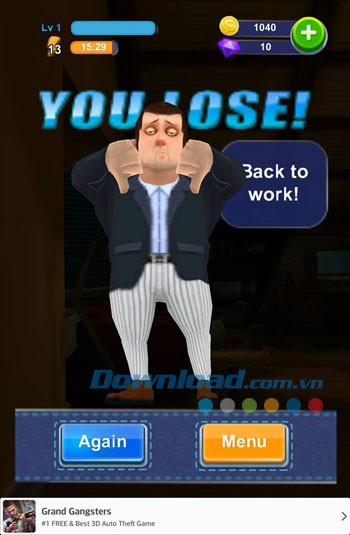 Giao diện chơi game Whack the Boss trên Android