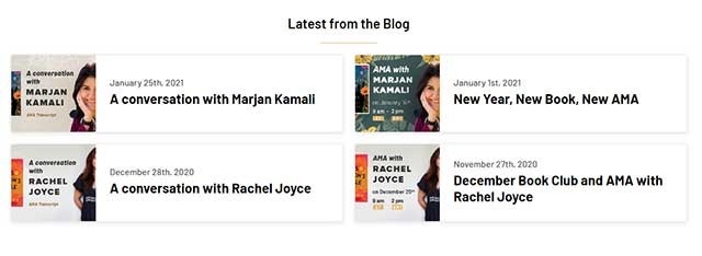 Tìm hiểu thêm về các tác giả mình yêu thích trong mục Blog