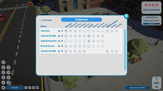 Tuyển dụng và chỉ định công việc cho nhân viên trong What's On The Menu game