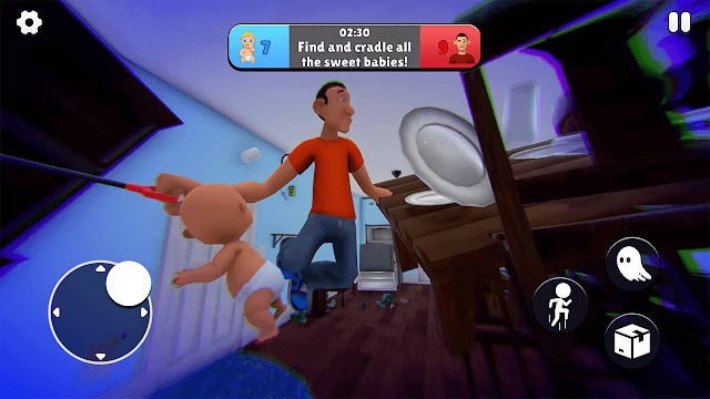 Cố gắng tìm đưa con đang ẩn nấp trong các ngóc ngách