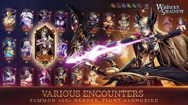 Triệu hồi các anh hùng mạnh mẽ đa dạng, chiến đấu cùng nhau trong game Whisper of Shadow