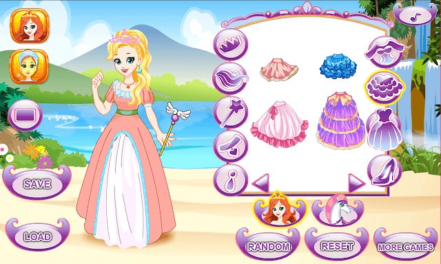 Mặc trang phục và phối đồ thật đẹp cho công chúa trong game White Horse Princess Dress Up
