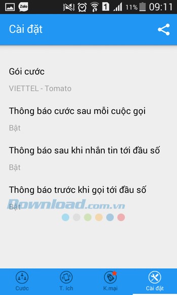 Mục Cài đặt trong ứng dụng Why Pay