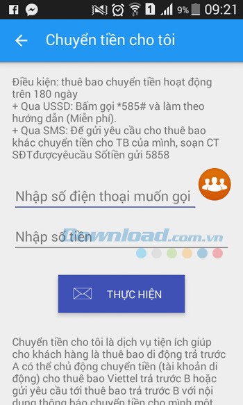 Chuyển tiền điện thoại