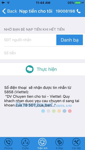 Nạp tiền điện thoại
