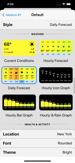Lựa chọn kiểu widget