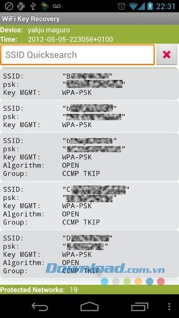 Hiện thị tất cả wifi đã kết nối