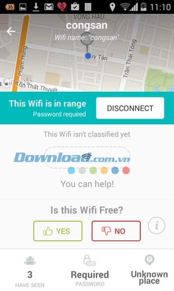 WifiMapper cung cấp thông tin WiFi đang sử dụng