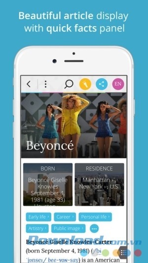 Wikiwand cho iOS đọc wiki