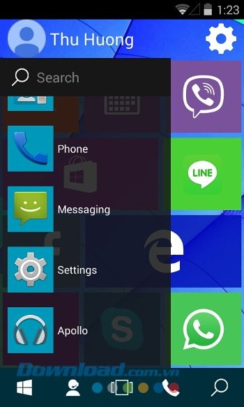 Ngăn kéo ứng dụng của Win 10 Launcher