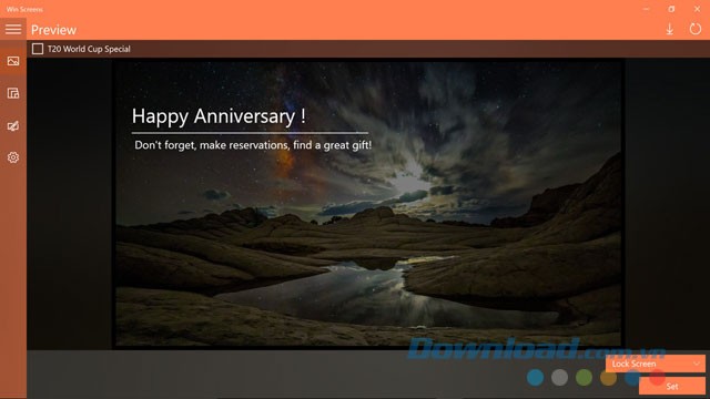 Giao diện ứng dụng Win Screens