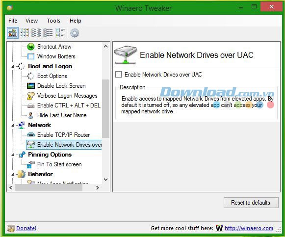 Kích hoạt Network Drives