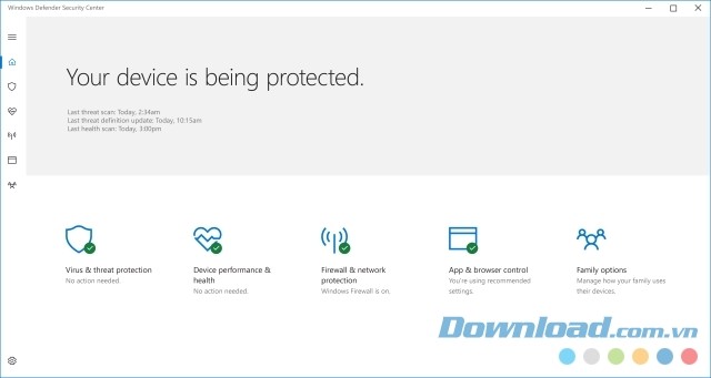 Sử dụng Windows Defender Security Center mới của Windows 10 Creators Update