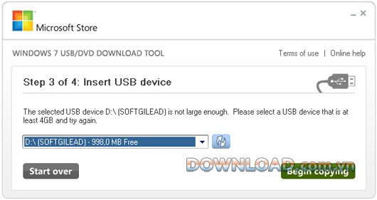 Windows 7 USB/DVD Download Tool