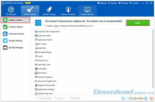 Windows Care Genius dọn dẹp máy tính