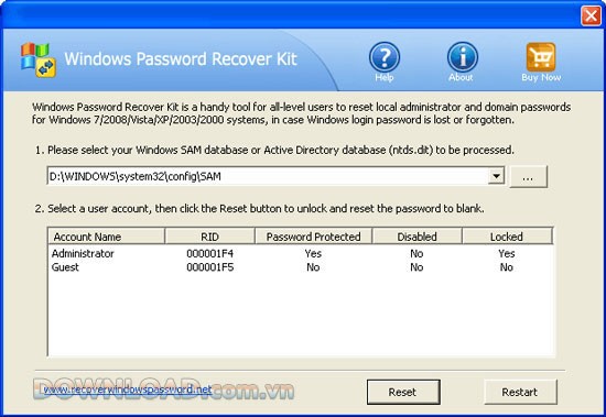 Windows Password Recover Kit