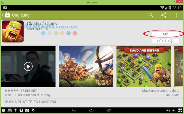 Windroy tải và cài đặt Clash of Clans