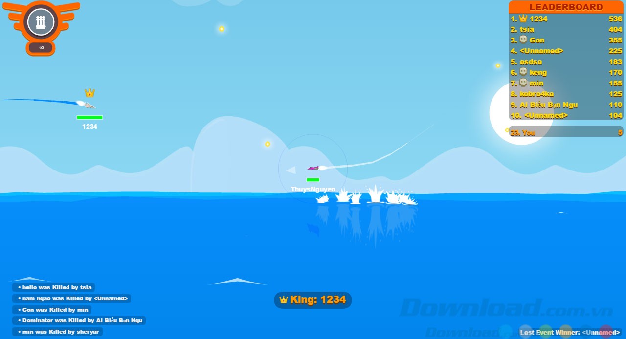 Giao diện game Wings.io