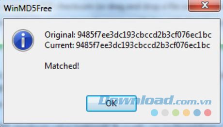 So sánh các giá trị MD5