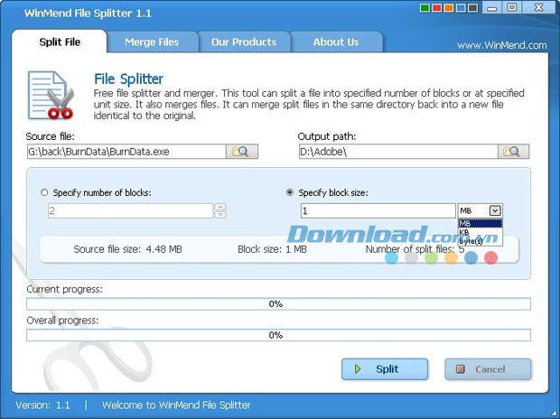 WinMend File Splitter