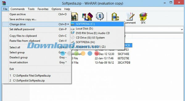 Giao diện WinRAR