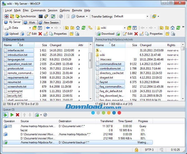 WinSCP trên Windows