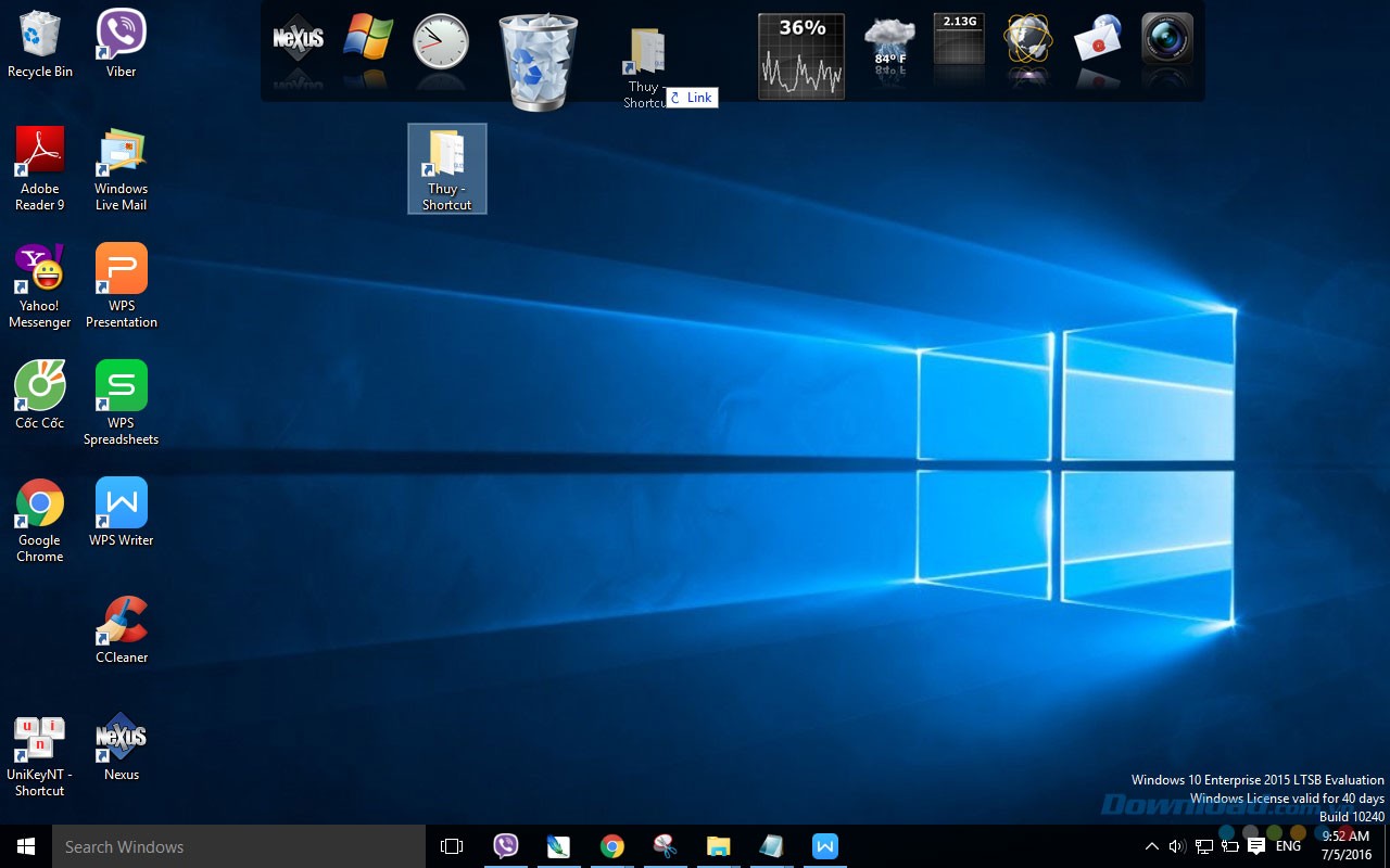 Kéo thả vào dock