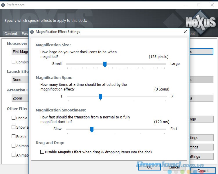 Thiết lập hiệu ứng
