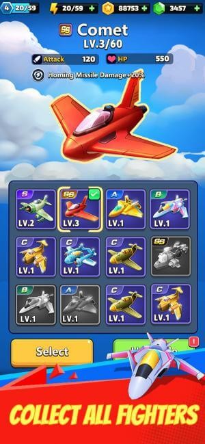 Mở khóa các máy bay chiến đấu khác nhau