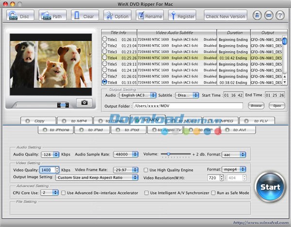 WinX DVD Ripper for Mac
