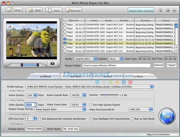 WinX iPhone Ripper cho Mac