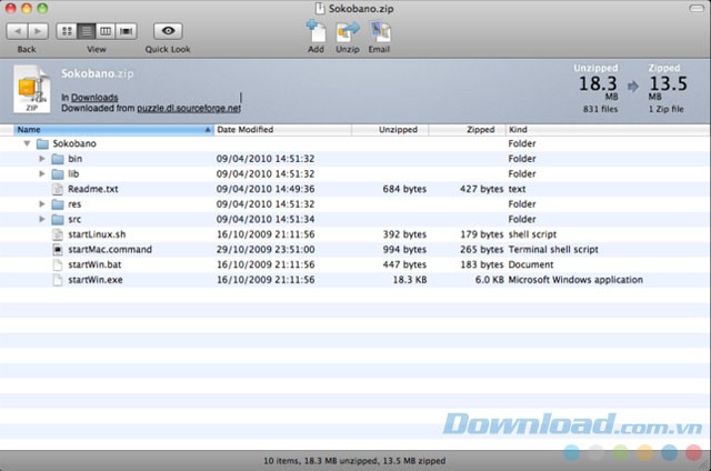 Giao diện WinZip Mac 5