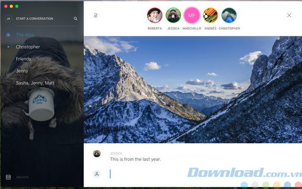 Trò chuyện nhóm trên Wire cho Mac