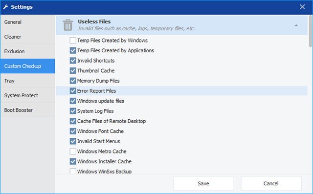 Các thiết lập đa dạng trong Wise Care 365
