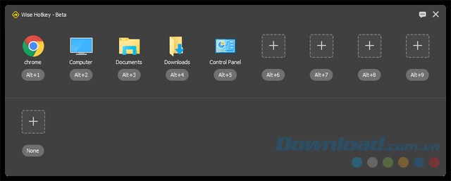 Giao diện của Wise Hotkey Beta