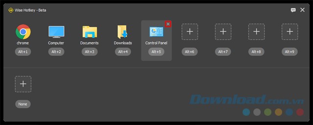 Xóa mục không cần đặt phím tắt trong Wise Hotkey Beta