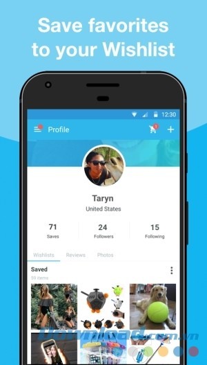 Tạo danh mục yêu thích trên Wish - Don't OverPay cho Android