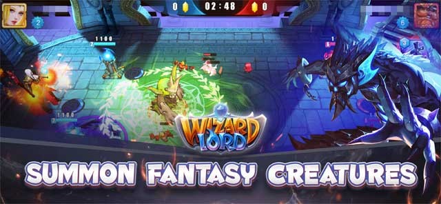 Triệu hồi các sinh vật fantasy để hỗ trợ chiến đấu trong Wizard Lord