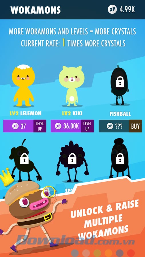 Mở khóa nhiều nhân vật mới