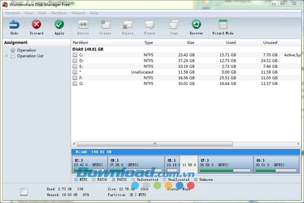 Wondershare Disk Manager Free