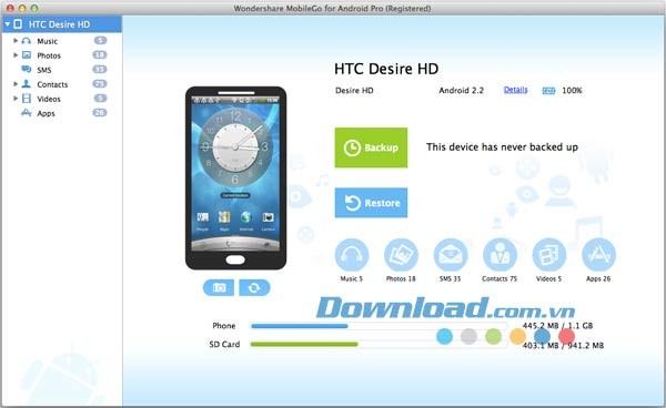 Wondershare MobileGo for Android Pro for Mac